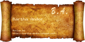 Bartha Andor névjegykártya